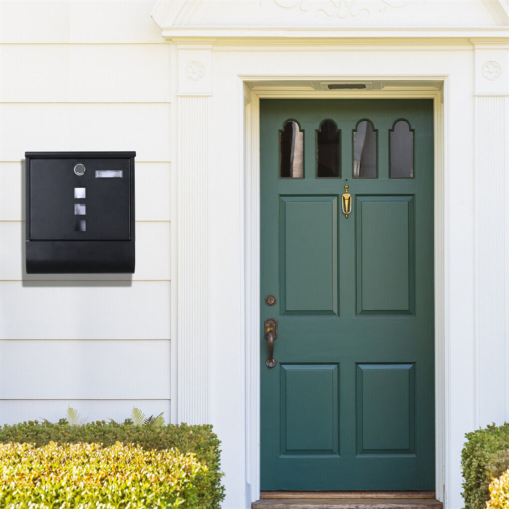 Wall Mounted Lockable Mailbox Galvanized Steel w/ Copper Lock Tristar Online