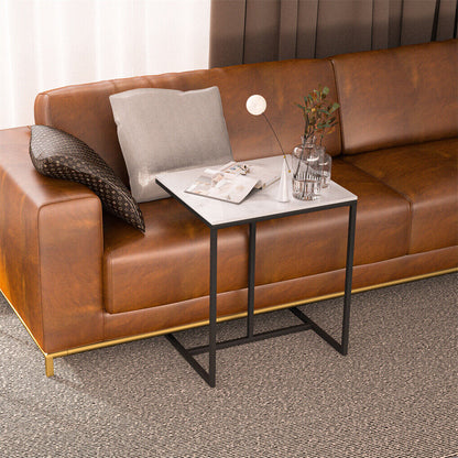 C Shape Sofa Side End Table Sintered Stone Black White Tristar Online