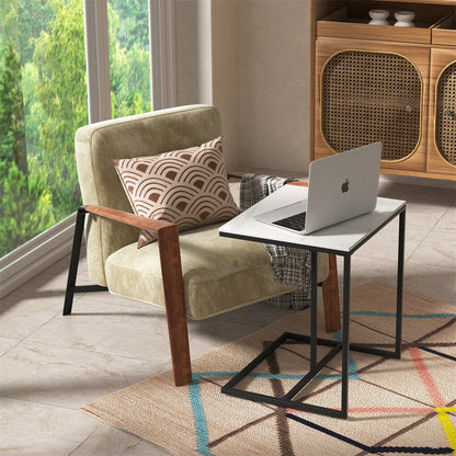 C Shape Sofa Side End Table Sintered Stone Black White Tristar Online