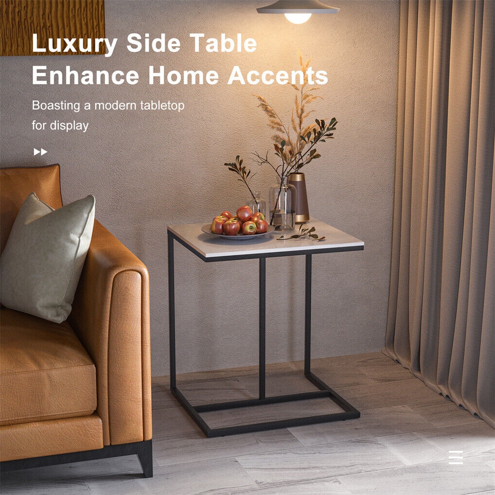 C Shape Sofa Side End Table Sintered Stone Black White Tristar Online