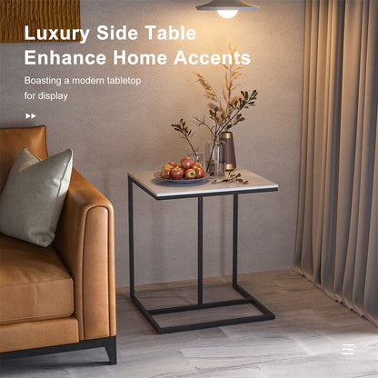 C Shape Sofa Side End Table Sintered Stone Black White Tristar Online