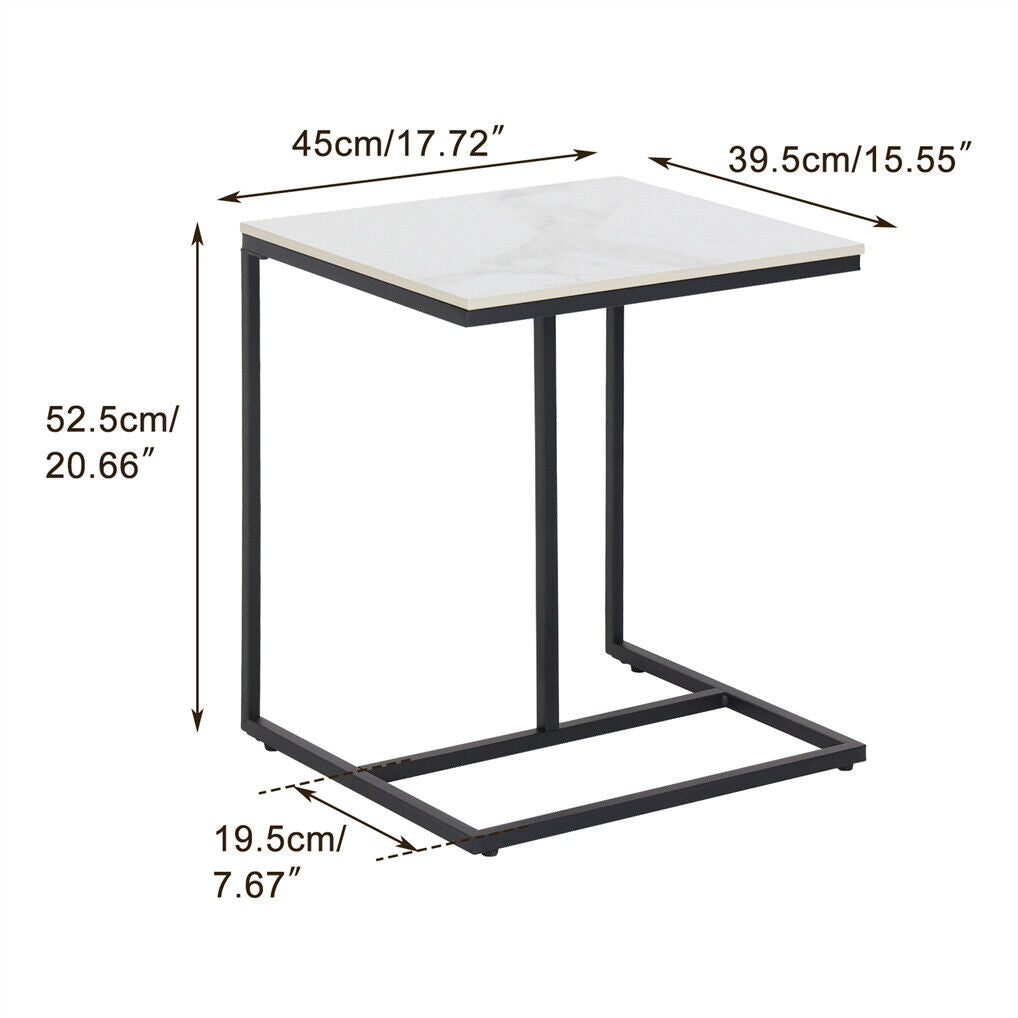C Shape Sofa Side End Table Sintered Stone Black White Tristar Online