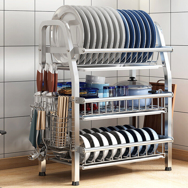 3 Tier Dish Drying Rack Silver 63cm Tristar Online