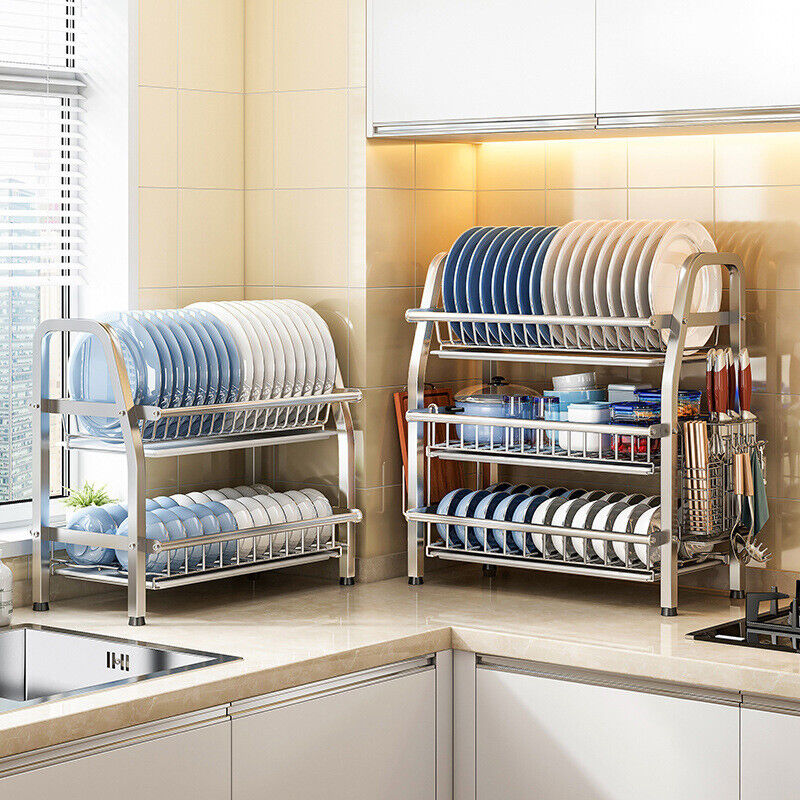 3 Tier Dish Drying Rack Silver 63cm Tristar Online