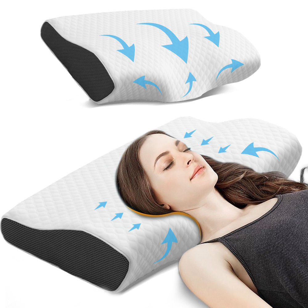 Cervical Memory Foam Pillow Butterfly Shape Standard Anti Snore Tristar Online
