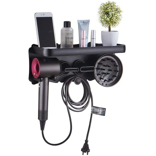 Magnetic Wall Mount Hair Dryer Holder for Dyson - Black Metal Tristar Online