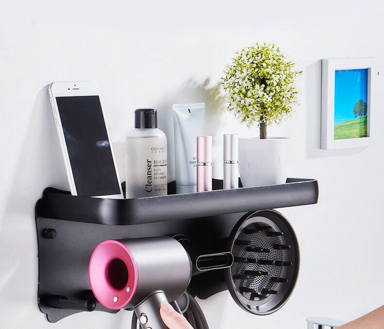 Magnetic Wall Mount Hair Dryer Holder for Dyson - Black Metal Tristar Online