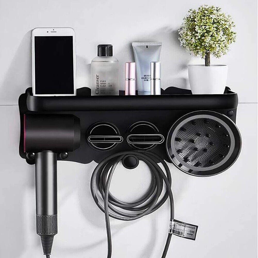 Magnetic Wall Mount Hair Dryer Holder for Dyson - Black Metal Tristar Online