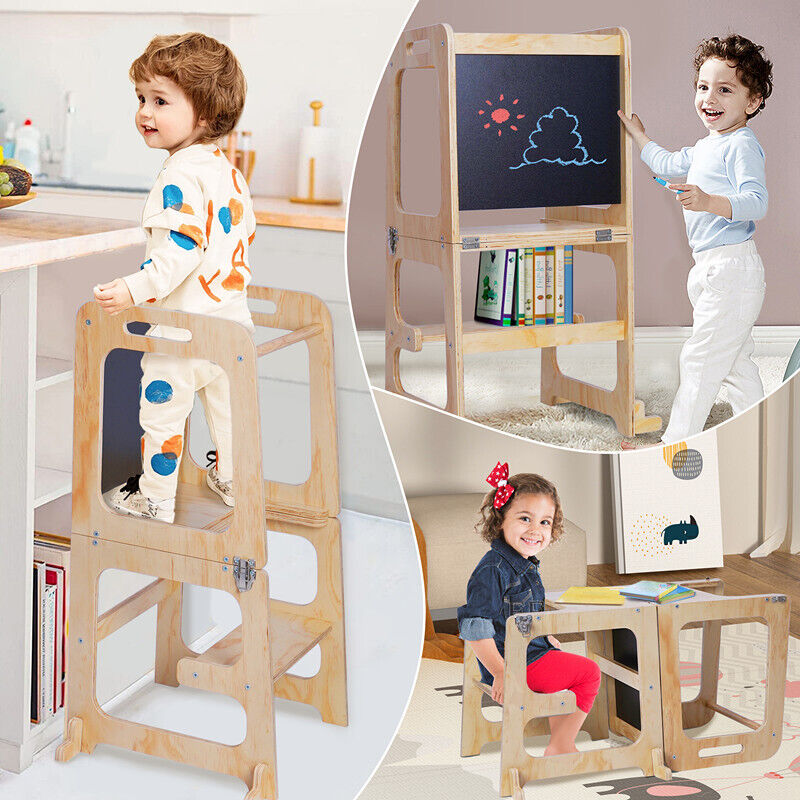 Wooden Toddler Step Stool Learning Tower Kitchen Safety Tristar Online