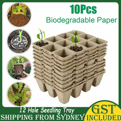 10pcs Biodegradable Seedling Trays 12-Hole Garden Starter Tristar Online