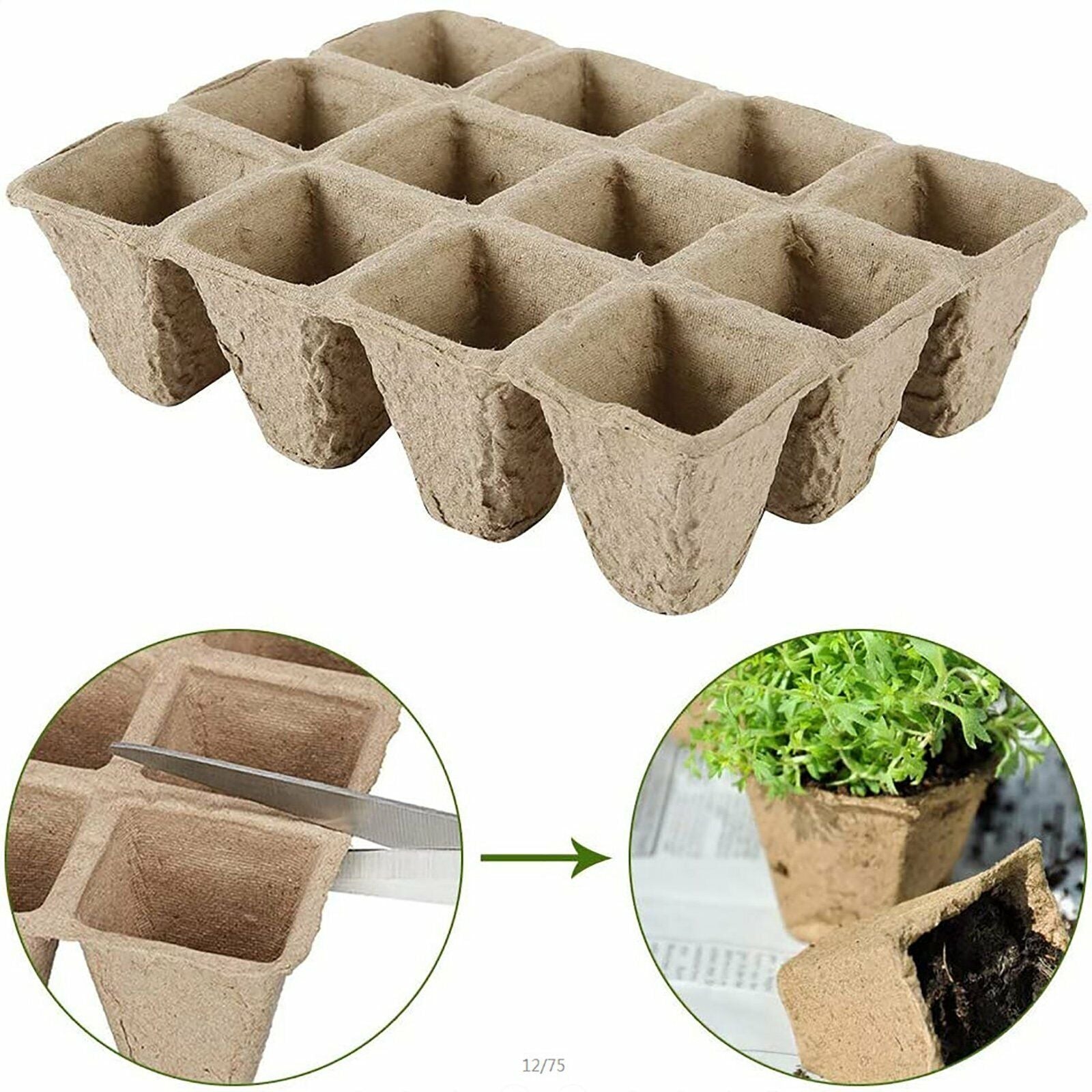 10pcs Biodegradable Seedling Trays 12-Hole Garden Starter Tristar Online