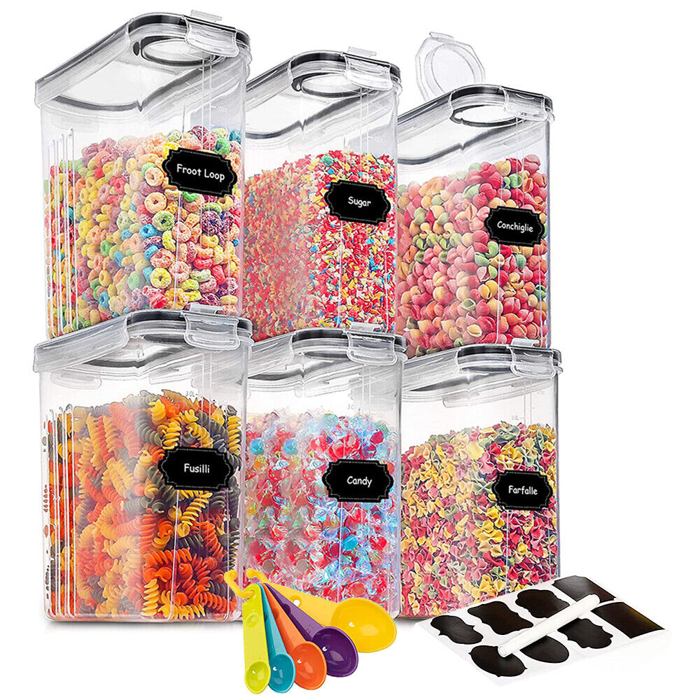 6PCS Food Storage Containers Kitchen Dry Pantry Organiser Airtight Lids Tristar Online