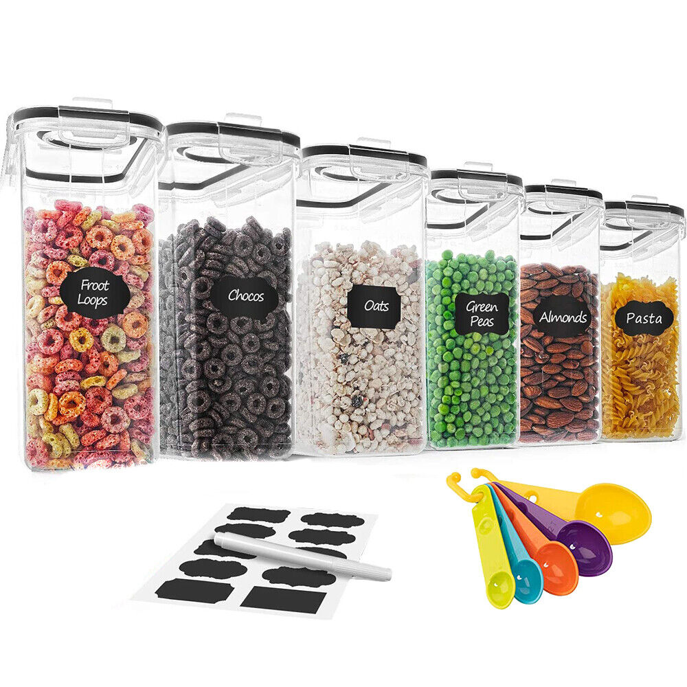 6PCS Food Storage Containers Kitchen Dry Pantry Organiser Airtight Lids Tristar Online
