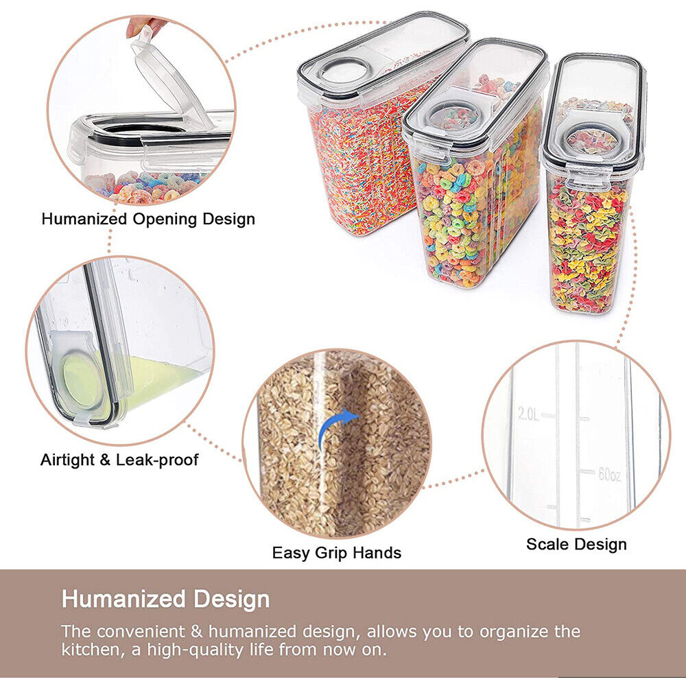 6PCS Food Storage Containers Kitchen Dry Pantry Organiser Airtight Lids Tristar Online