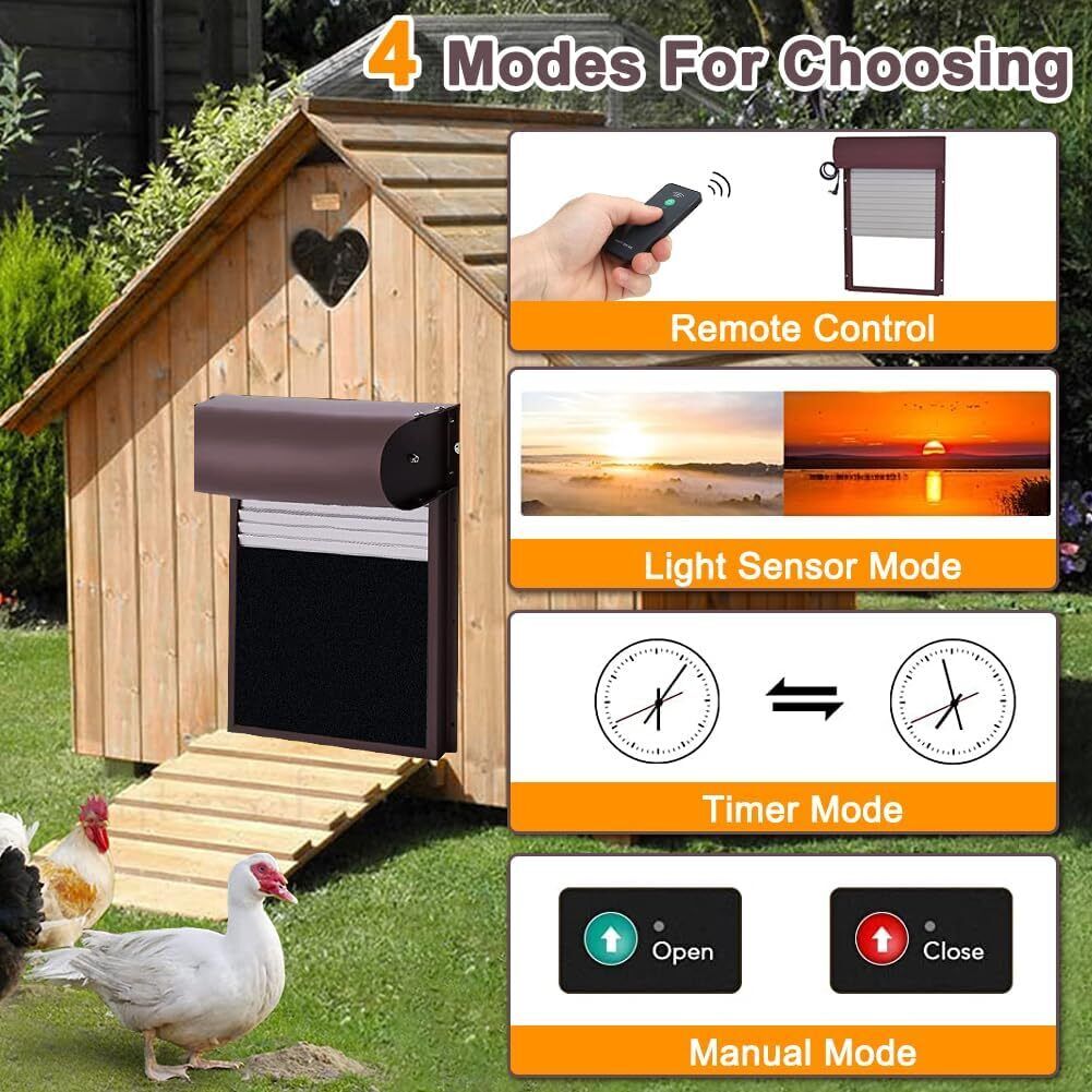 Automatic Chicken Coop Door Opener with Gate Light Sensor Remote Tristar Online