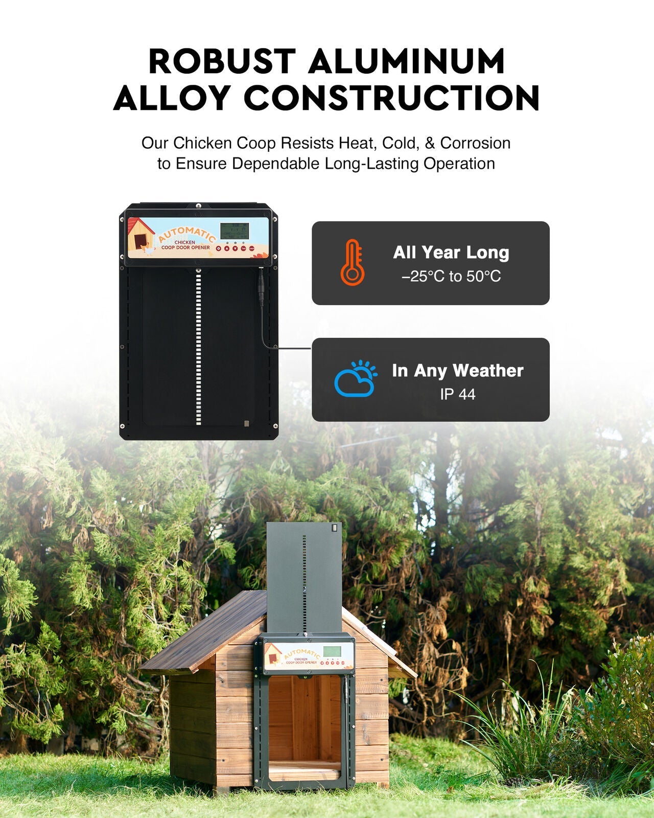 Automatic Chicken Coop Door Solar/Battery/AC 6W Aluminum Copper Tristar Online