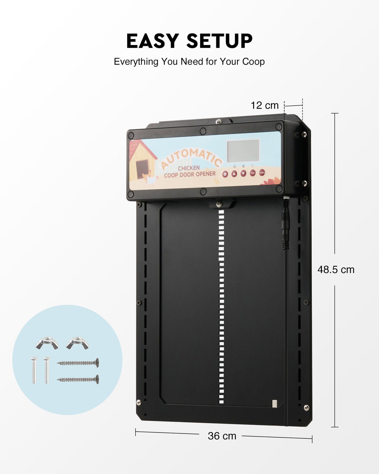 Automatic Chicken Coop Door Solar/Battery/AC 6W Aluminum Copper Tristar Online