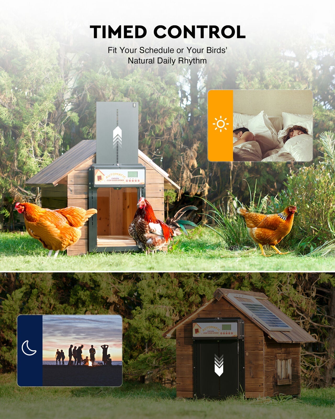 Automatic Chicken Coop Door Solar/Battery/AC 6W Aluminum Copper Tristar Online