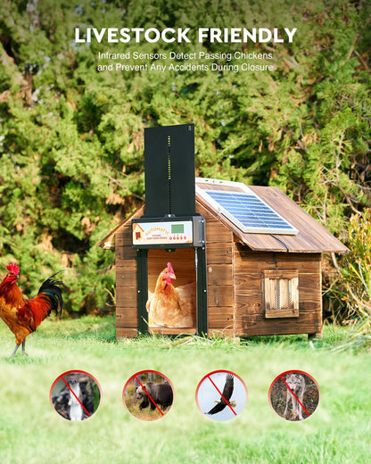 Automatic Chicken Coop Door Solar/Battery/AC 6W Aluminum Copper Tristar Online