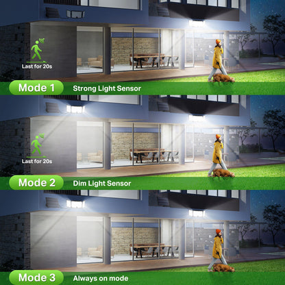 234 LED Solar Motion Sensor Light 5500K Cool Black Outdoor Security Flood Lamp Tristar Online
