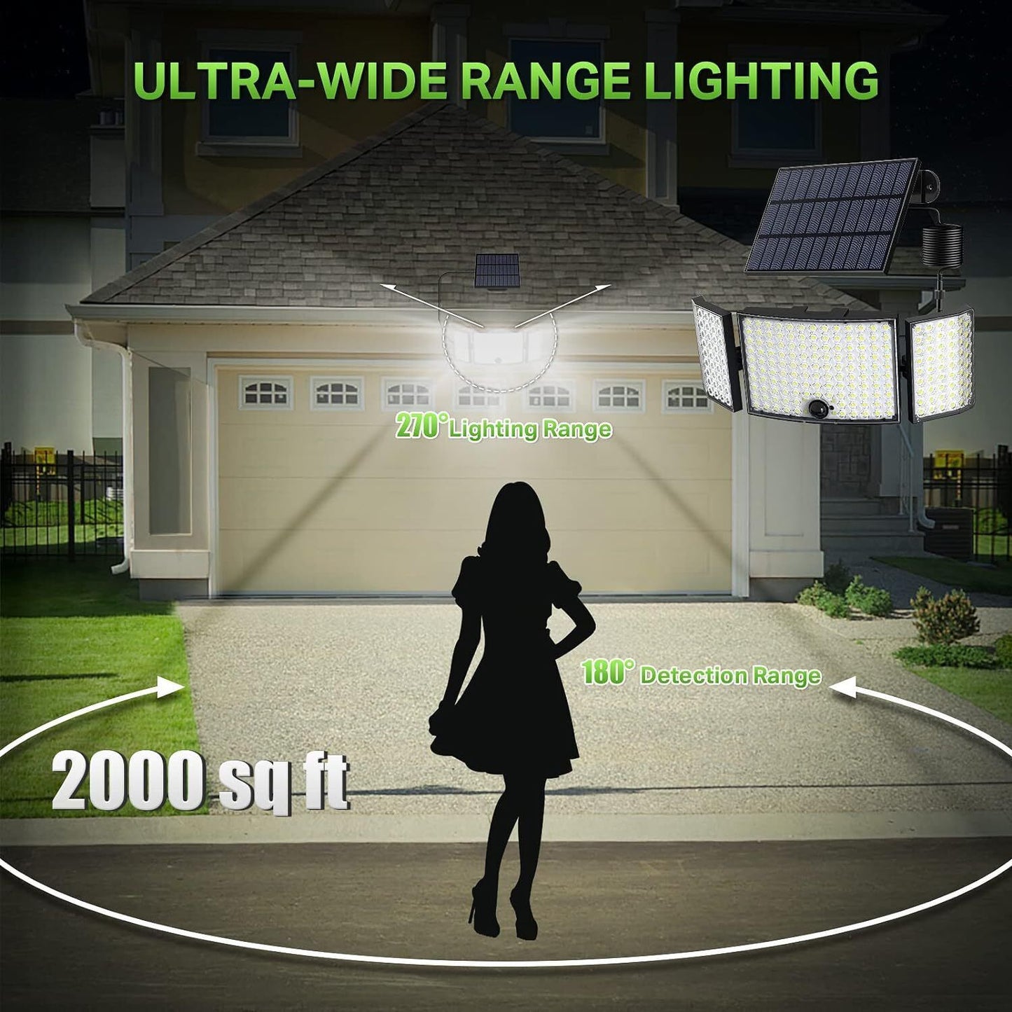 234 LED Solar Motion Sensor Light 5500K Cool Black Outdoor Security Flood Lamp Tristar Online