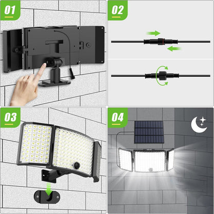 234 LED Solar Motion Sensor Light 5500K Cool Black Outdoor Security Flood Lamp Tristar Online