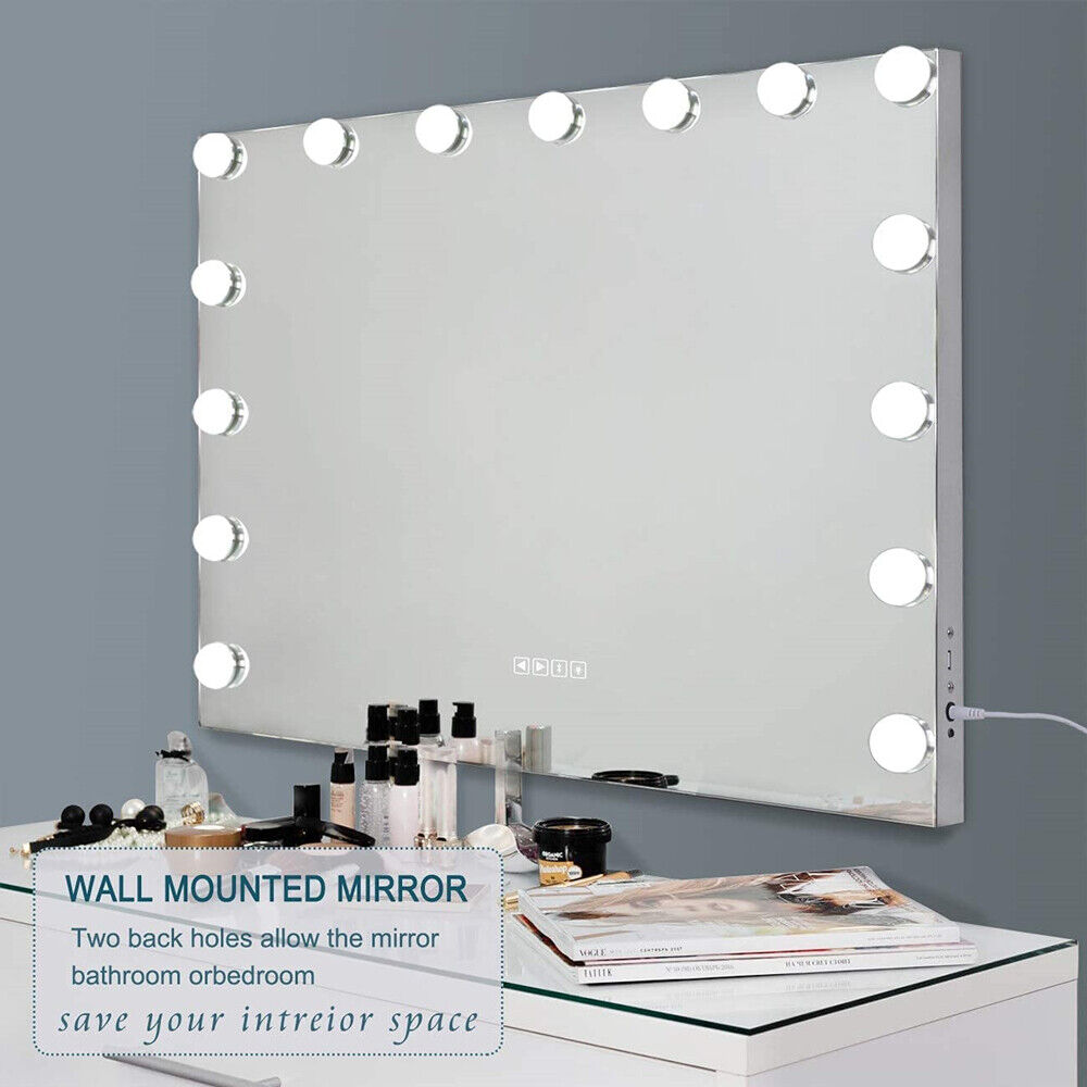 Hollywood LED Vanity Mirror Bluetooth Rectangle White Silver Tristar Online