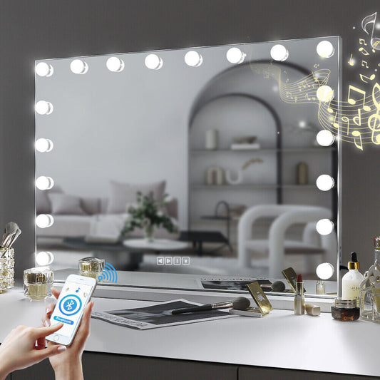 White Bluetooth Hollywood Mirror Rectangle Vanity Wall Light Tristar Online