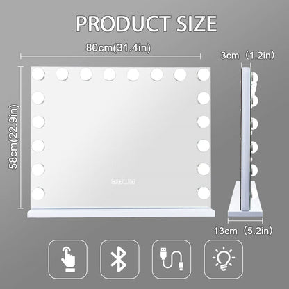 White Bluetooth Hollywood Mirror Rectangle Vanity Wall Light Tristar Online