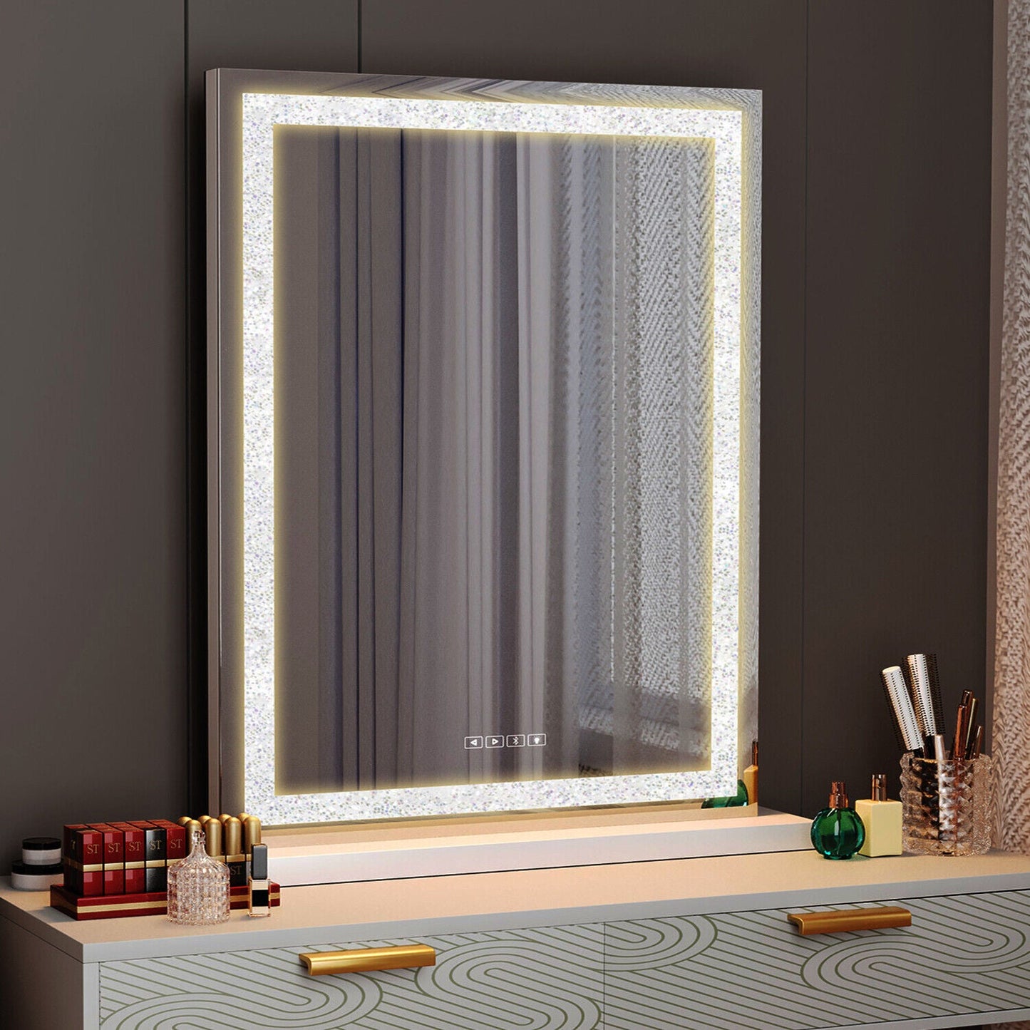 Crystal Vanity Mirror 80CM LED Bluetooth Magnifying Tristar Online