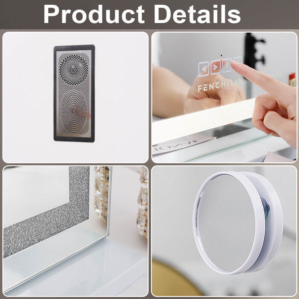LED Makeup Mirror Bluetooth Touch Sensor Hollywood Vanity Tristar Online