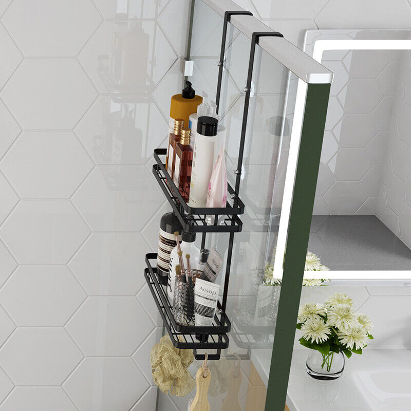 Black Aluminium Shower Caddy 74cm Hanging Storage Rack 35cm Tristar Online