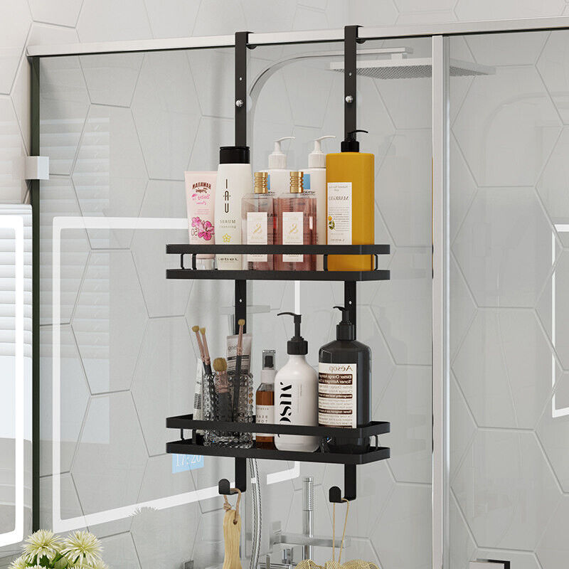 Black Aluminium Shower Caddy 74cm Hanging Storage Rack 35cm Tristar Online