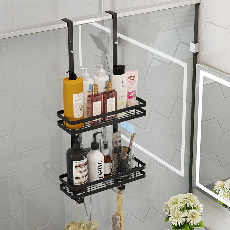 Black Aluminium Shower Caddy 74cm Hanging Storage Rack 35cm Tristar Online