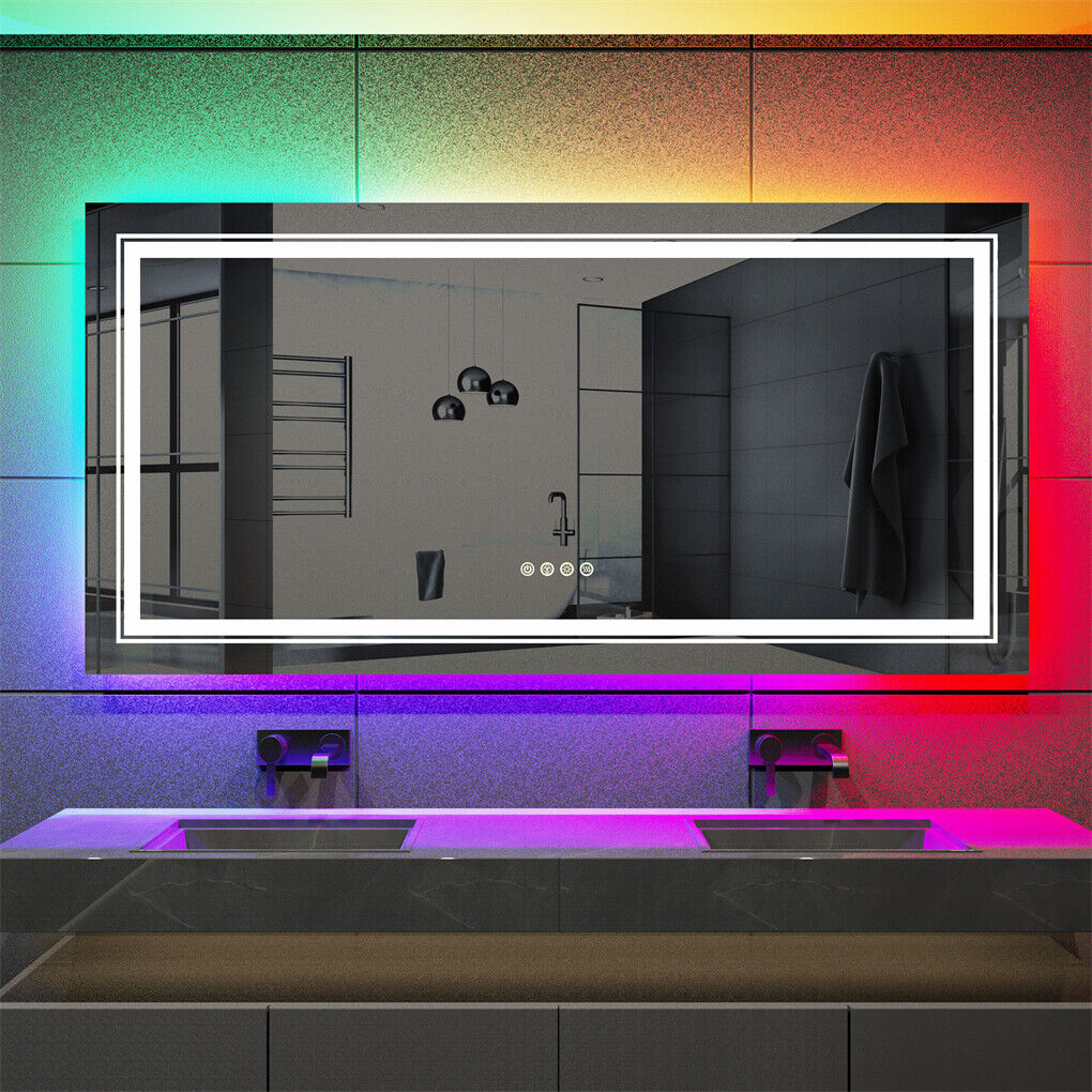600x800mm LED Bathroom Mirror RBG Anti-Fog Aluminum Tristar Online