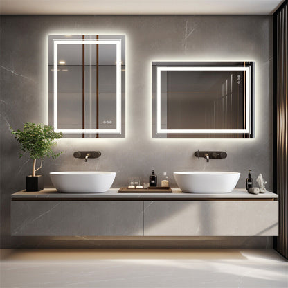 600x800mm LED Bathroom Mirror RBG Anti-Fog Aluminum Tristar Online