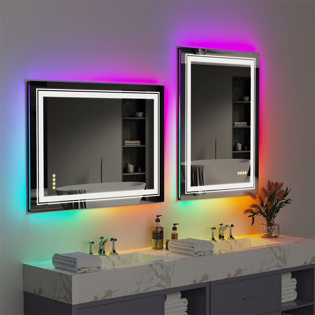 600x800mm LED Bathroom Mirror RBG Anti-Fog Aluminum Tristar Online