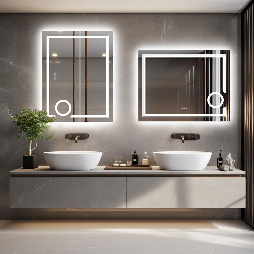 600x800mm LED Bathroom Mirror RBG Anti-Fog Aluminum Tristar Online