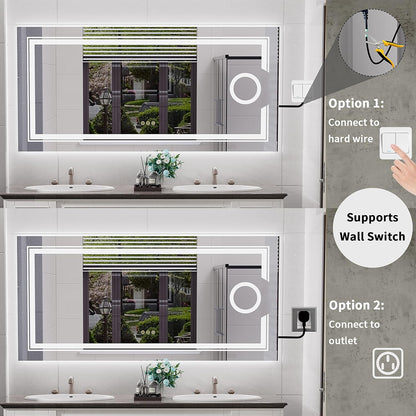 1200x600mm LED Bathroom Mirror Anti-fog Magnifying Tristar Online