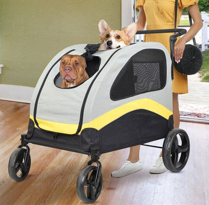 Dog Stroller w/ Divider, Foldable Pet Cart Tristar Online