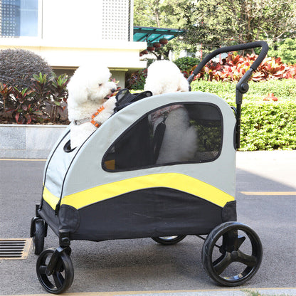 Dog Stroller w/ Divider, Foldable Pet Cart Tristar Online