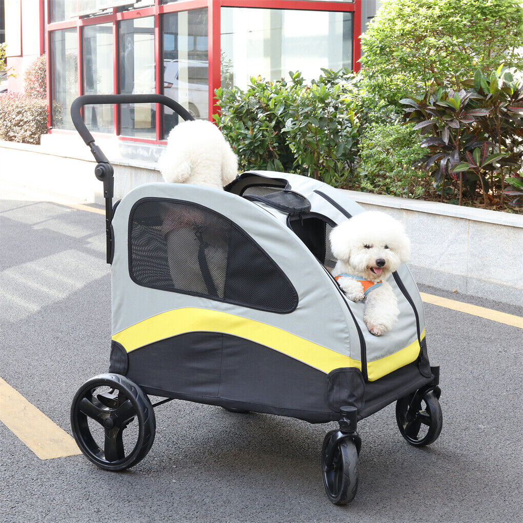Dog Stroller w/ Divider, Foldable Pet Cart Tristar Online