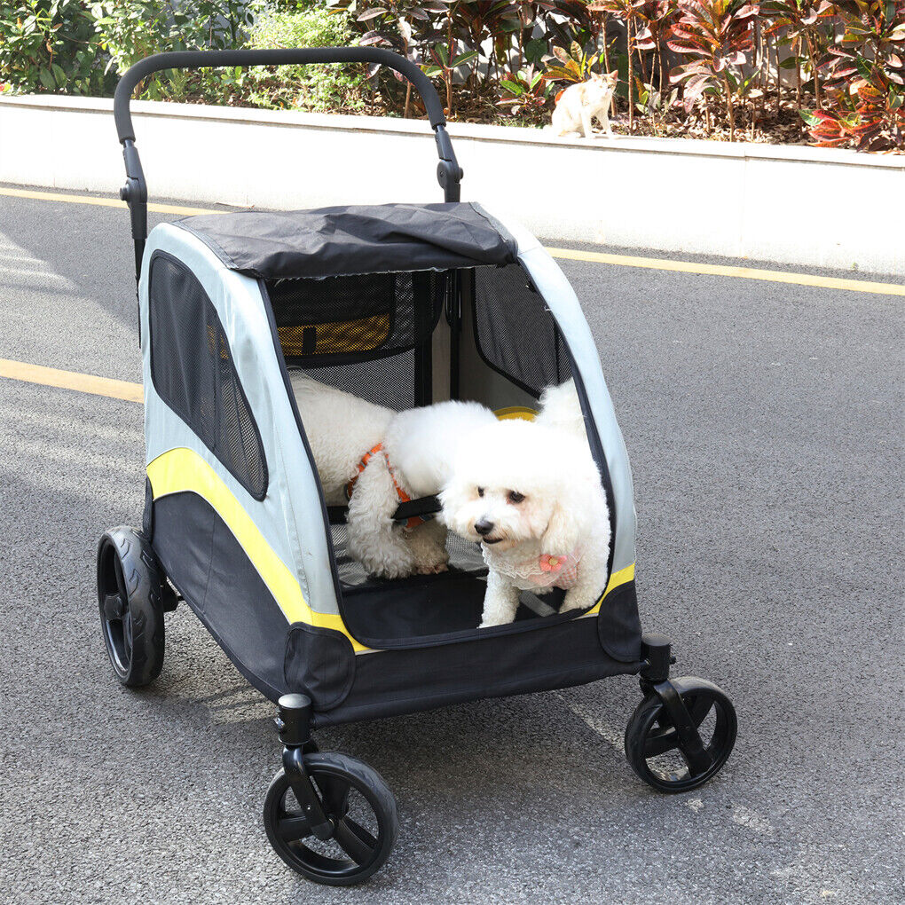 Dog Stroller w/ Divider, Foldable Pet Cart Tristar Online
