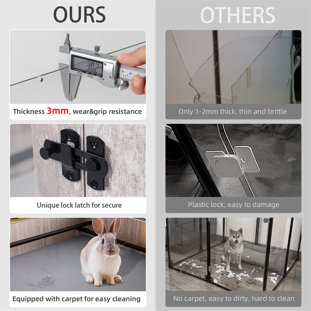 Large Dog Indoor Whelping Box, Tempered Glass & MDF Tristar Online