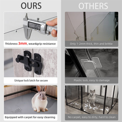 Large Dog Indoor Whelping Box, Tempered Glass & MDF Tristar Online