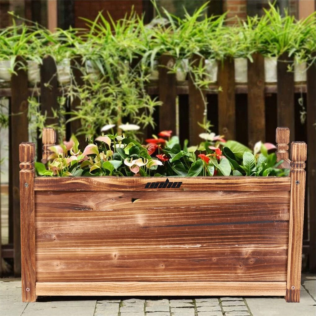 Large Raised Garden Bed Wooden Planter 90x30x33cm Tristar Online