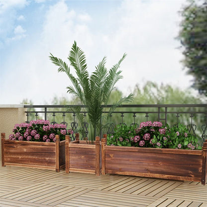 Large Raised Garden Bed Wooden Planter 90x30x33cm Tristar Online