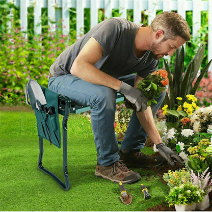 XXL Garden Kneeler Seat Stool with Pocket, 150kg Load Tristar Online