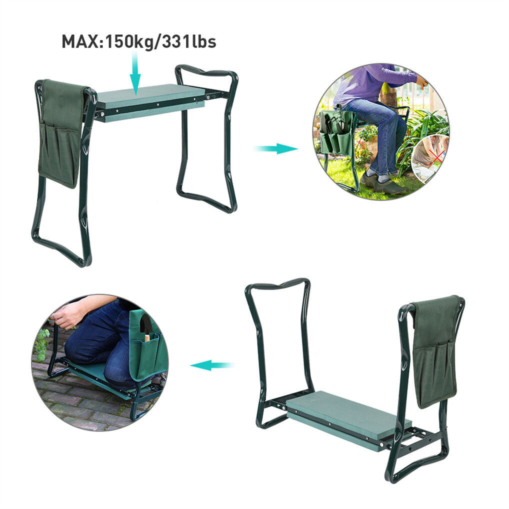 XXL Garden Kneeler Seat Stool with Pocket, 150kg Load Tristar Online