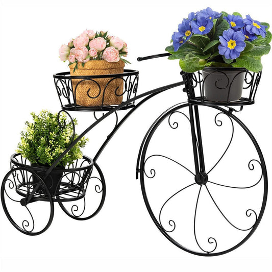 Iron Tricycle Plant Stand Pot Holder Black Solid Pattern Tristar Online